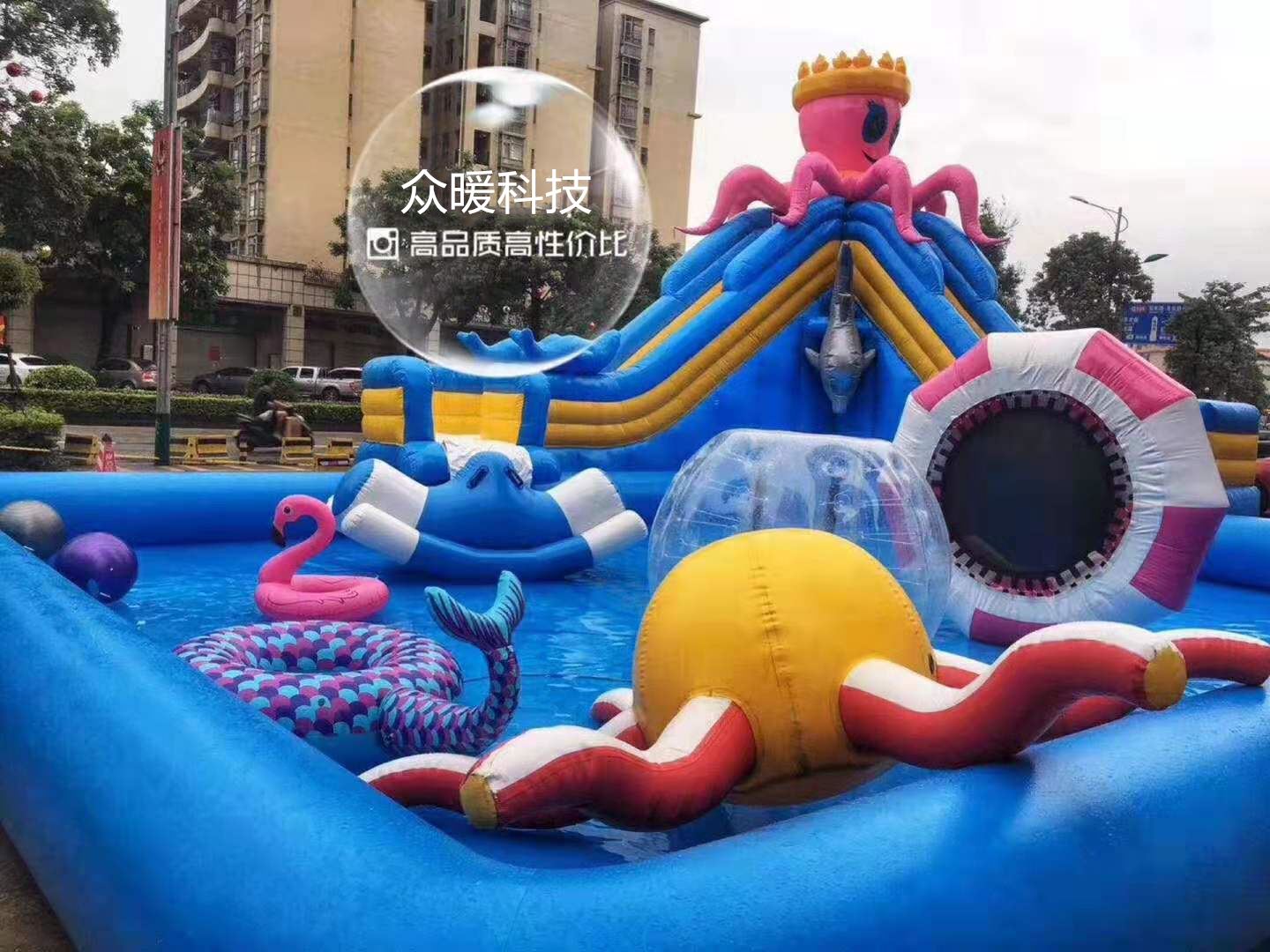 大型水上娛樂活動，房地產夏日營銷水上沖關和章魚樂園水上設備租賃 出售